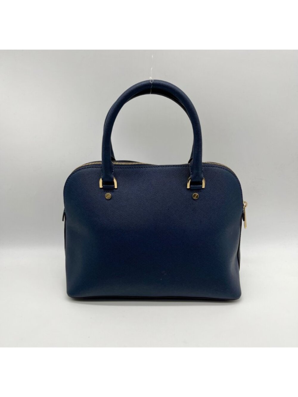 Michael Kors Blue Leather Cindy Large Dome Satchel Bag - Picture 2 of 10
